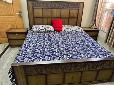 double bed+mattress+side tables