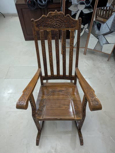 Wooden Rocking Chair/ Jhula Chair/ Chinioti Rocking Chair