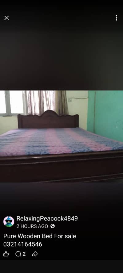 Wooden Sheesham Gujrati bed without mattress