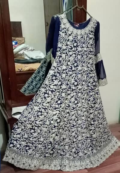 blue color maxsi party wear