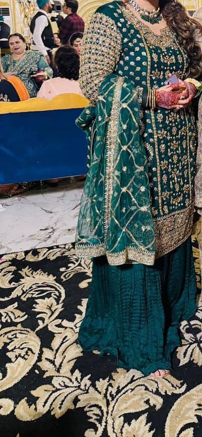 sharara shirt and organza dupata