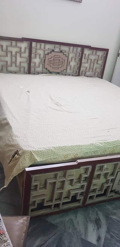 Complete Solid Wood Bedroom set + 2 Mattress for sale