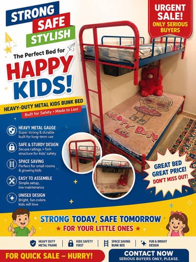  URGENT SALE – Heavy-Duty Kids Bunk Bed 