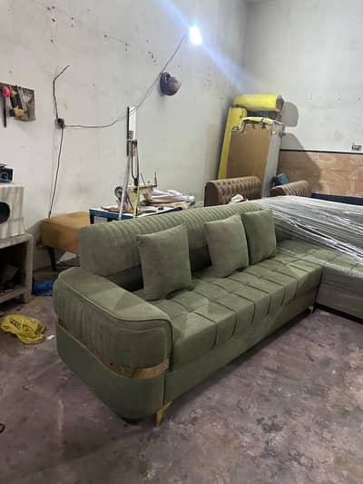 L shape sofa 6 seater towel fabric