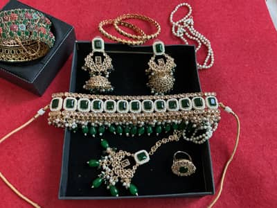 Green Premium Heavy Bridal Jewelley