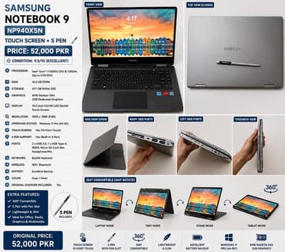 Samsung Notebook 9 Core i7 16GB RAM Touch Screen 360 Laptop