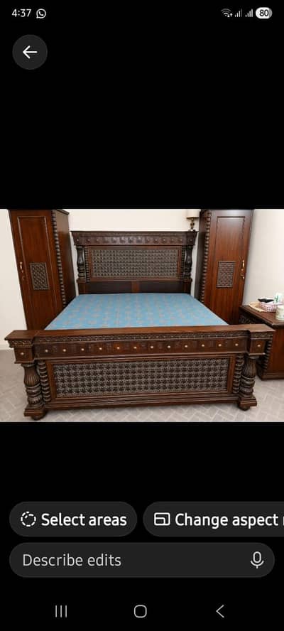 pure wood chinioti bedroom set