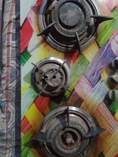 3 Burner Gas Chulha Used - Achi Working Condition