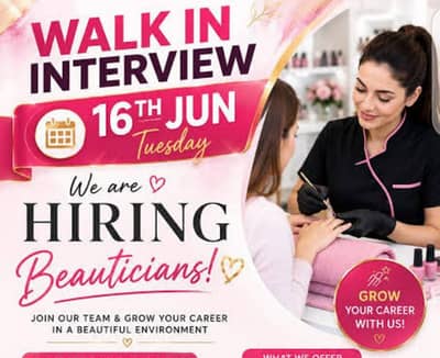 female spa saloon staff needed