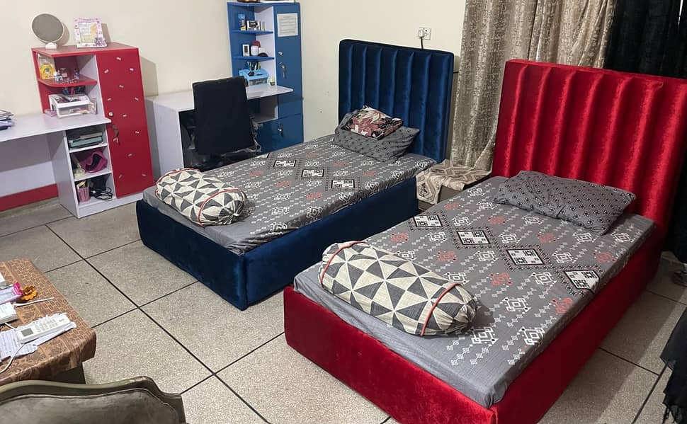 two single bed and study table 2