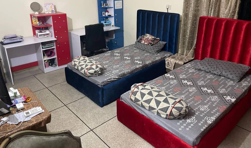 two single bed and study table 7