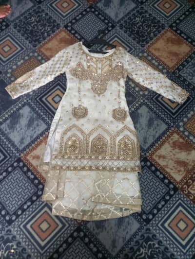 Luxury white and Gold Sharara Ready to wear