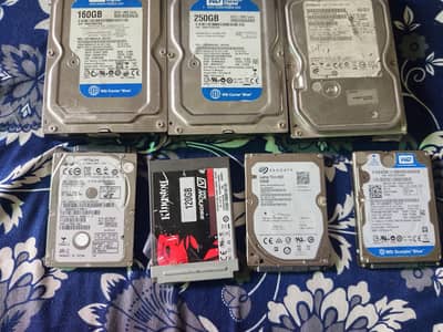 hard drives 500,320,250,160,  SATA 128 GB ssd