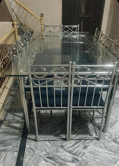 dining table pure steel sale