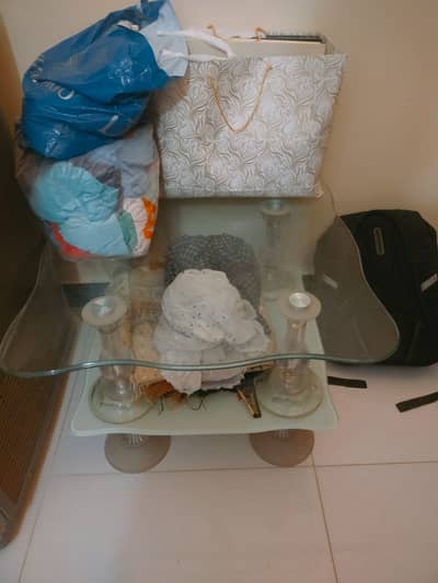 Wardrobe Couch's Side table glass crystal