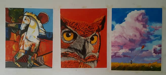 Oil portraits, sketches, calligraphy (Karachi)