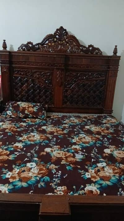 Double wood bed for sale