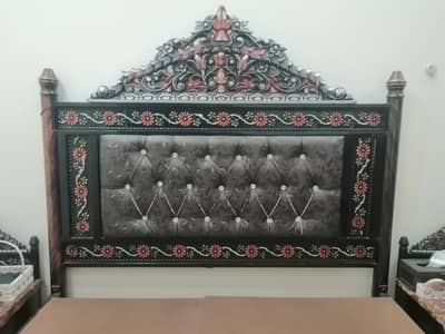 Luxury Steel Bed with Dressing and Side Tables