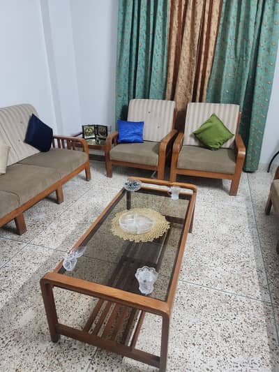 Double Sofa Set with Tables | All Original Oak Wood