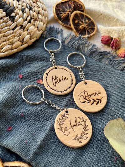 Coustomize Wooden keychain