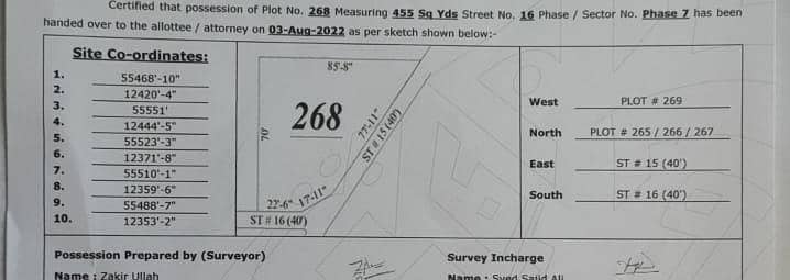 Phase 7 Plot#268 18marla 3 side corner near to globe chowk