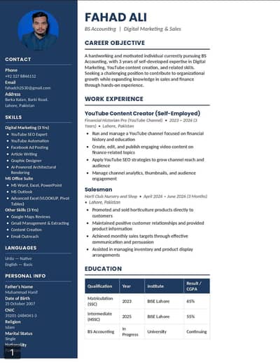 Related my cv please