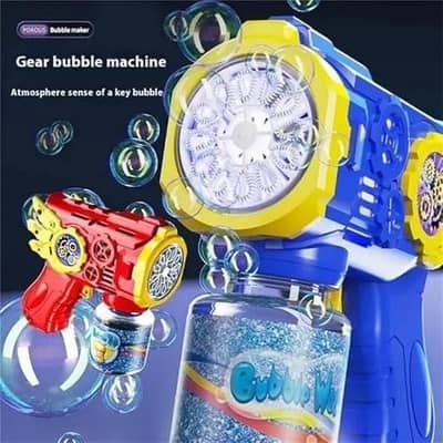 Kids bubble gun with LED  lights and 100 ml solution
