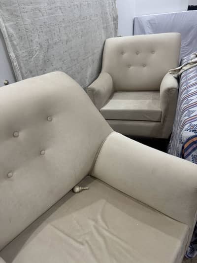Premium Pair of Beige Velvet Bedroom / Lounge Armchairs (Set of 2)