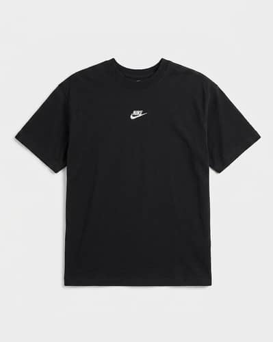 Nike Black Crewneck T-Shirt With White Swoosh Logo