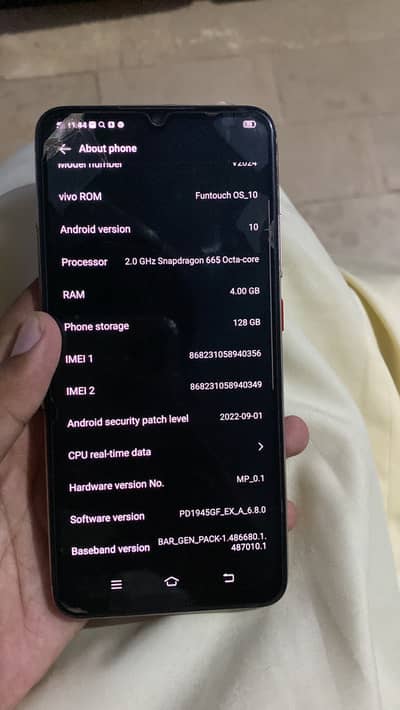 Vivo y51 set with box no charger