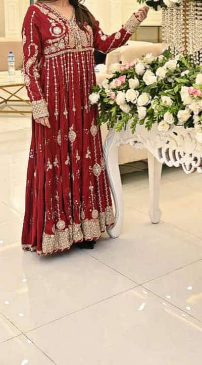 Original Ethnic Brand Heavy Embroidered Anarkali Frock New Condition