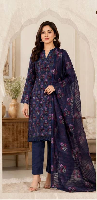Bareeza MOST DEMANDING EDITION 3 peice suit *03PCS UNSTITCHED SUIT*