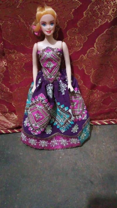 handmade barbie ombre gown jamni pink embroidered dress