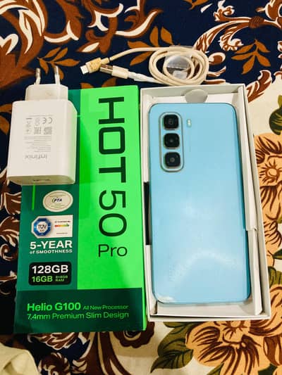 infinix hot 50 pro 16(8+8)/128 /no open repair/with complte box