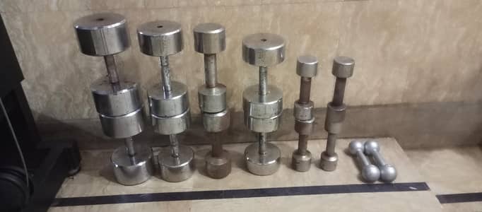 dumbells set - all sale together - 280 rupey per kilo - 185kg total