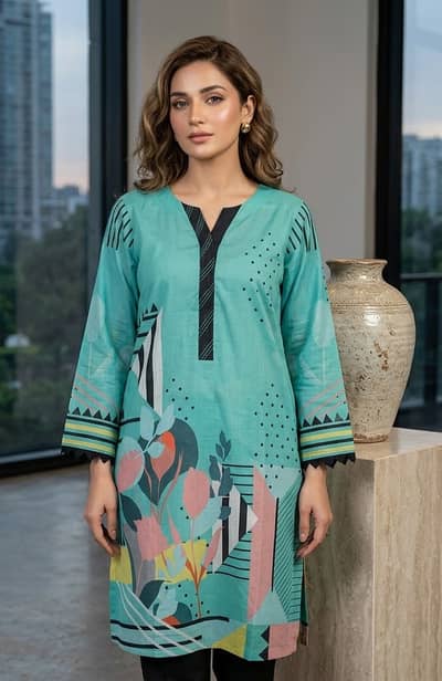 Stylish Digital Print Lawn Kurti for Women