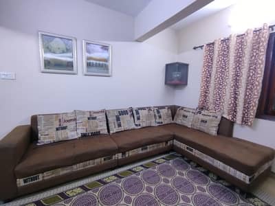 7-Seater L-Shaped Sofa Set | Good Condition | Cushions Included