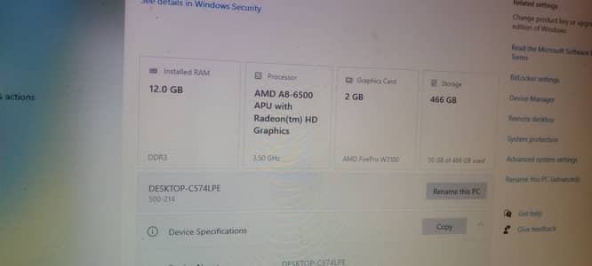 Gaming PC AMD A8 6500U 12gm ram 2gb graphics card all in one PC setup