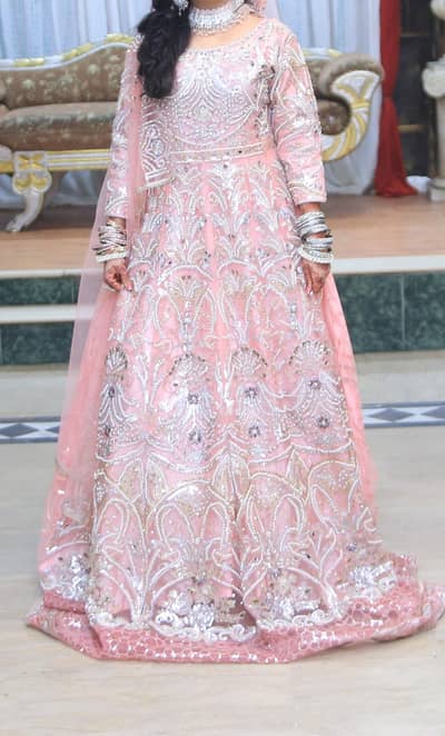 Bridal Pink Maxi for Sale – Heavy Embroidered