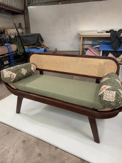 Brand New Wooden Cane Settee | Premium Quality | Chiniot Furniture