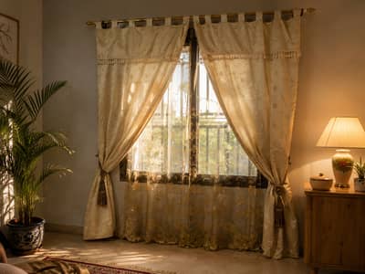 5 Curtain Sets with Curtain Rods | Ready to Hang | Different Designs