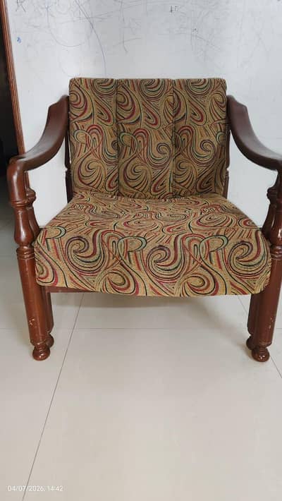 Solid Wooden Armchair / Single Sofa Chair – Excellent Condition