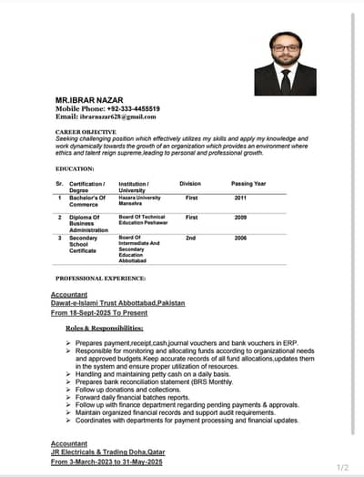 NEED JOB AS AN ACCOUTANT