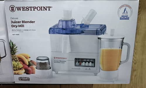 Westpoint Original Brand New box Pack 3in1 Juicer 2 year Warranty