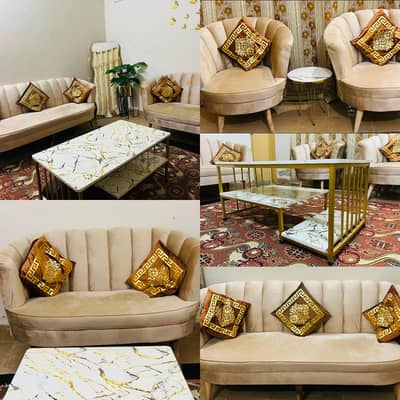 7 seater sofa set with center table | Good condition