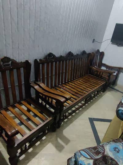 Sofa Set Pure Heavy Wooden ( 3+1+1 )