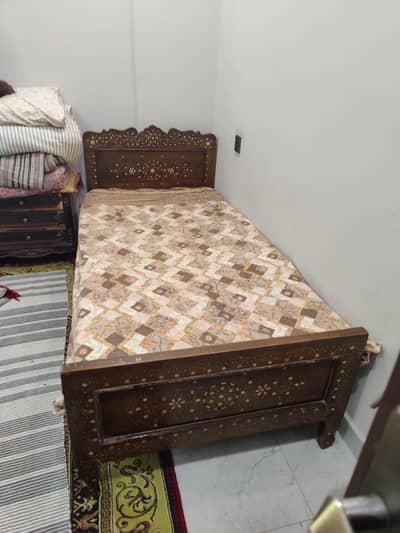 Pure Wooden Single Bed and T V con sole
