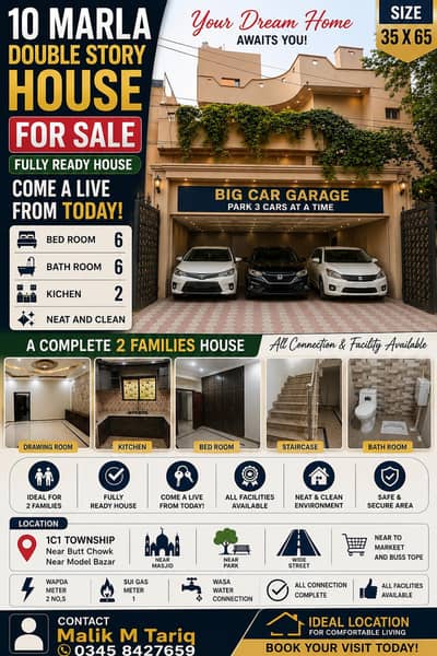 10 Marla Double story House for sale