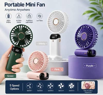 5 in 1 mini Rechargeable Fan With 180° Rotatable
