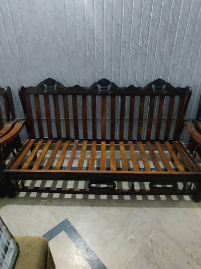 Pure Wooden Sofa Set (3+1+1)